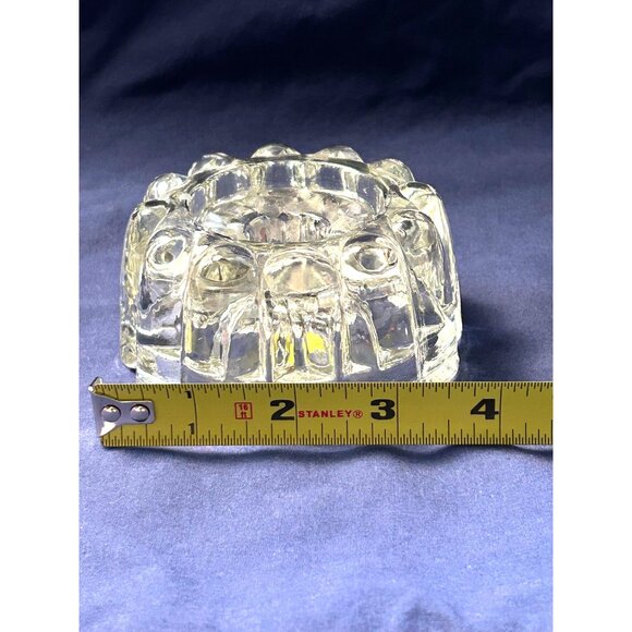 Vintage Pressed Crystal Votive Candle Holders Set of 2 Heavy Scalloped Clear - Picture 6 of 8